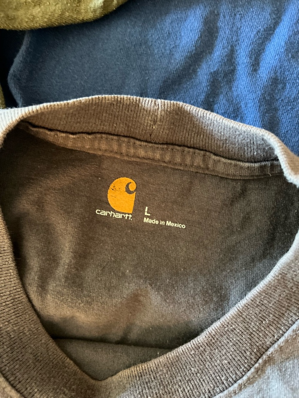 Carhartt Pocket Tee Set in Olive, Blue, Gray BUNDLE - Picture 6 of 6